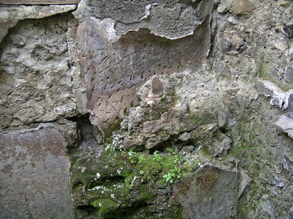 V.4, Herculaneum, May 2005. Room a, detail from east wall of the latrine. Photo courtesy of Nicolas Monteix.