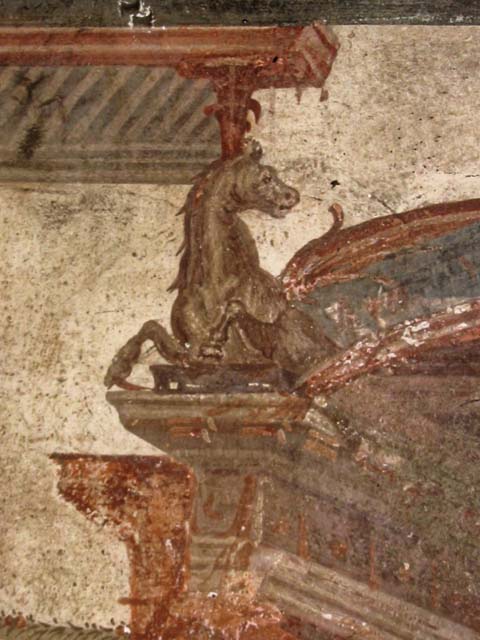 V.5, Herculaneum. May 2003. Room 1, recess in triclinium. Photo courtesy of Nicolas Monteix.

