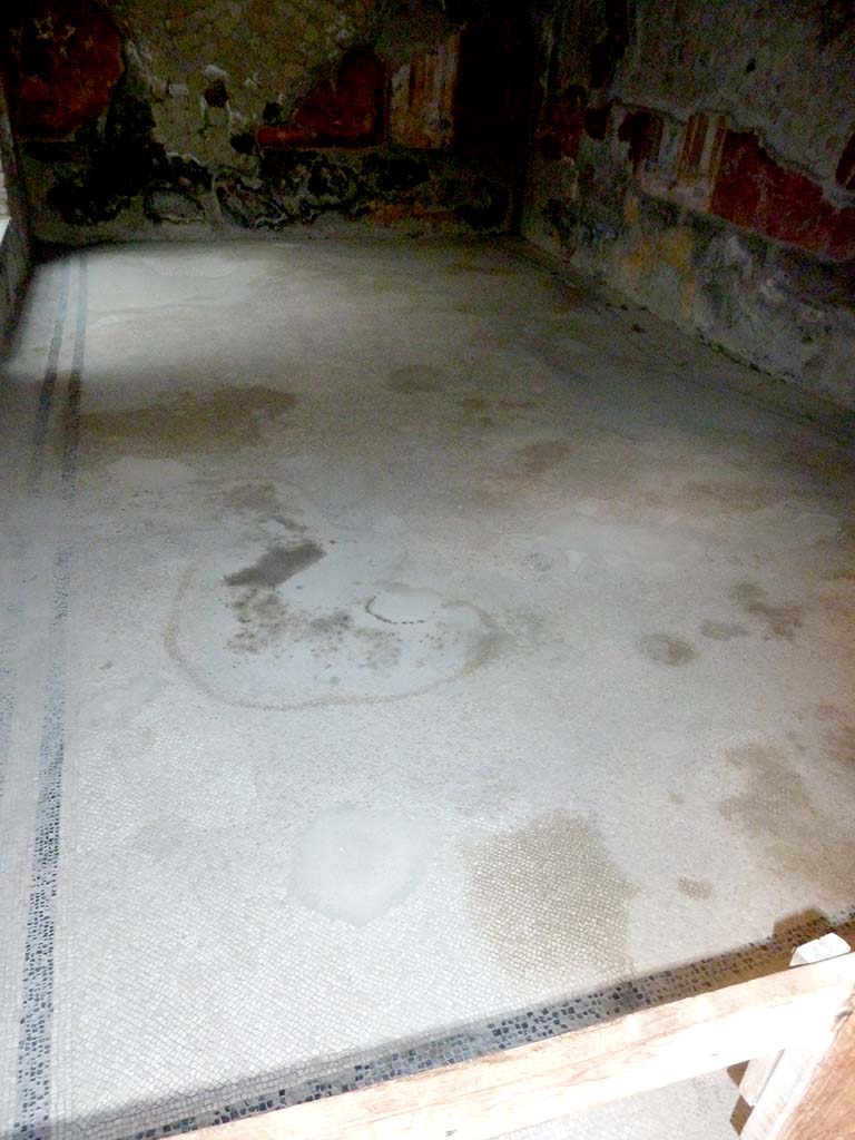 V.7 Herculaneum, September 2015. Flooring in triclinium.