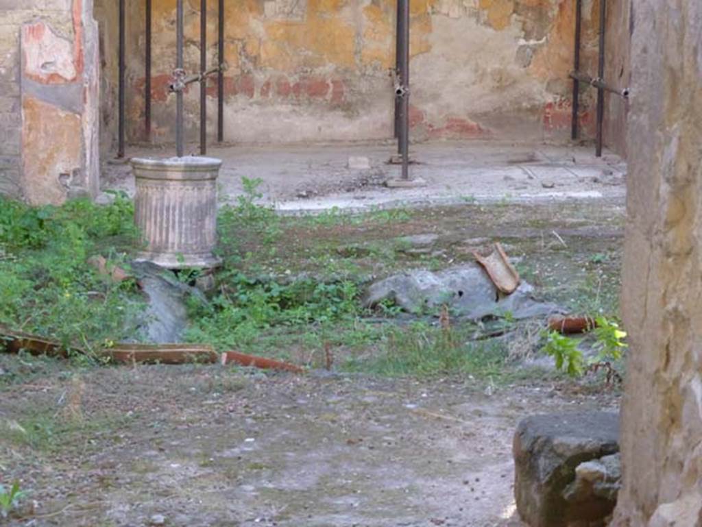 V.11, Herculaneum, September 2015. Impluvium in atrium.
