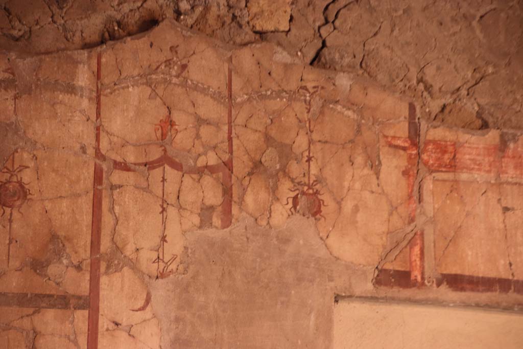 V.15 Herculaneum, October 2020. Painted panel from upper south wall of atrium, above east side of doorway to tablinum. Photo courtesy of Klaus Heese.