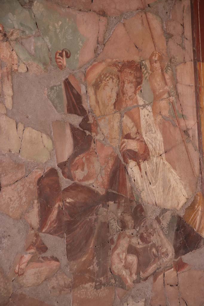 V.15 Herculaneum, October 2020. Central painting from east wall of tablinum. Photo courtesy of Klaus Heese.