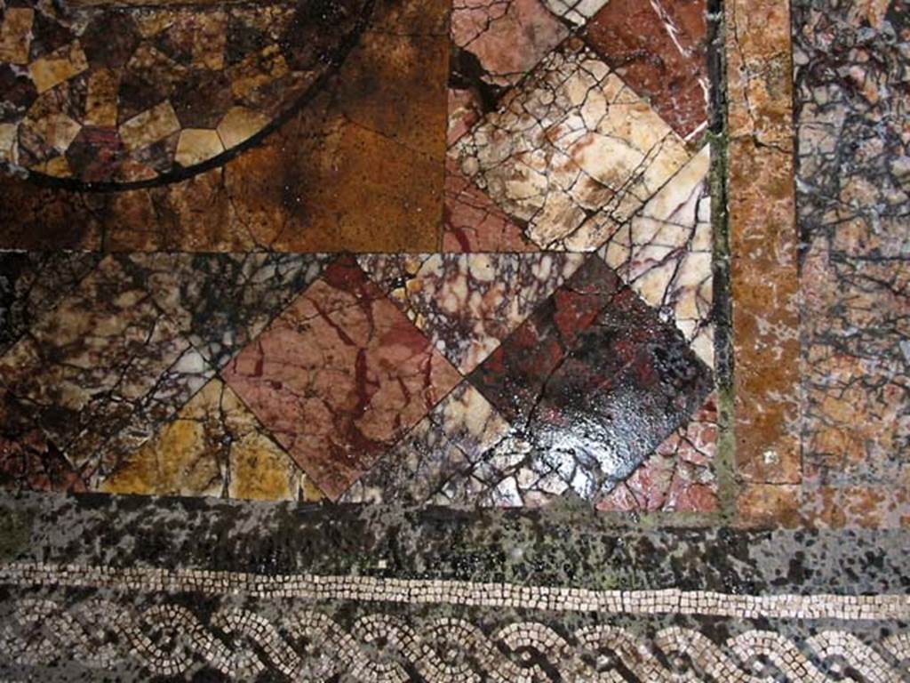 V.15, Herculaneum. May 2003. Tablinum, detail of cleaned opus sectile marble and mosaic flooring. 
Photo courtesy of Nicolas Monteix.
