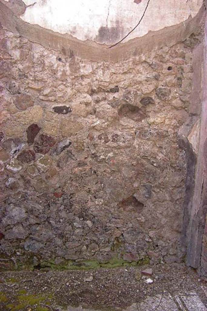 VI.17, Herculaneum. Not dated. Looking towards south wall and south-west corner. 
Photo courtesy of Nicolas Monteix.
