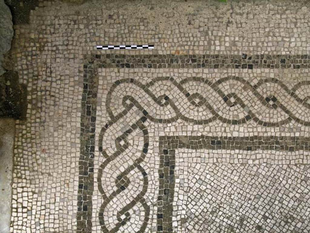 VI.17, Herculaneum. May 2004. Black and white mosaic flooring. Photo courtesy of Nicolas Monteix.