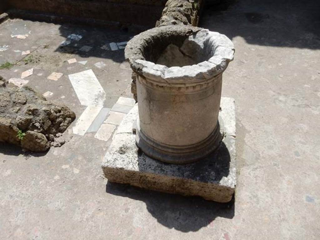 VI.29 Herculaneum. May 2018. Atrium 9, puteal above cistern mouth. Photo courtesy of Buzz Ferebee.