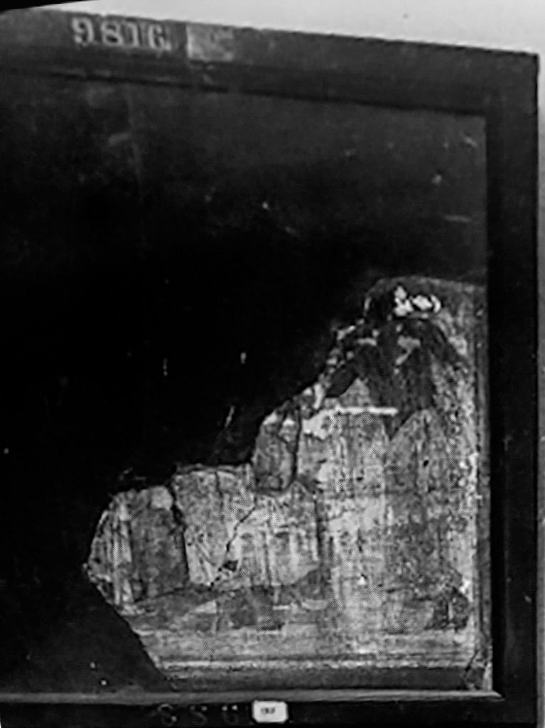 Ins. Orientalis II.4, 19 Herculaneum. Found 19th/21st February 1761. Old 19th century photo.
Fragment of a sitting man playing the lyre and with another figure at his feet listening to him, but part of the head is missing.
Now in Naples Archaeological Museum. Inventory number 9816.
See Pagano, M. and Prisciandaro, R., 2006. Studio sulle provenienze degli oggetti rinvenuti negli scavi borbonici del regno di Napoli.  Naples: Nicola Longobardi, p. 218.
