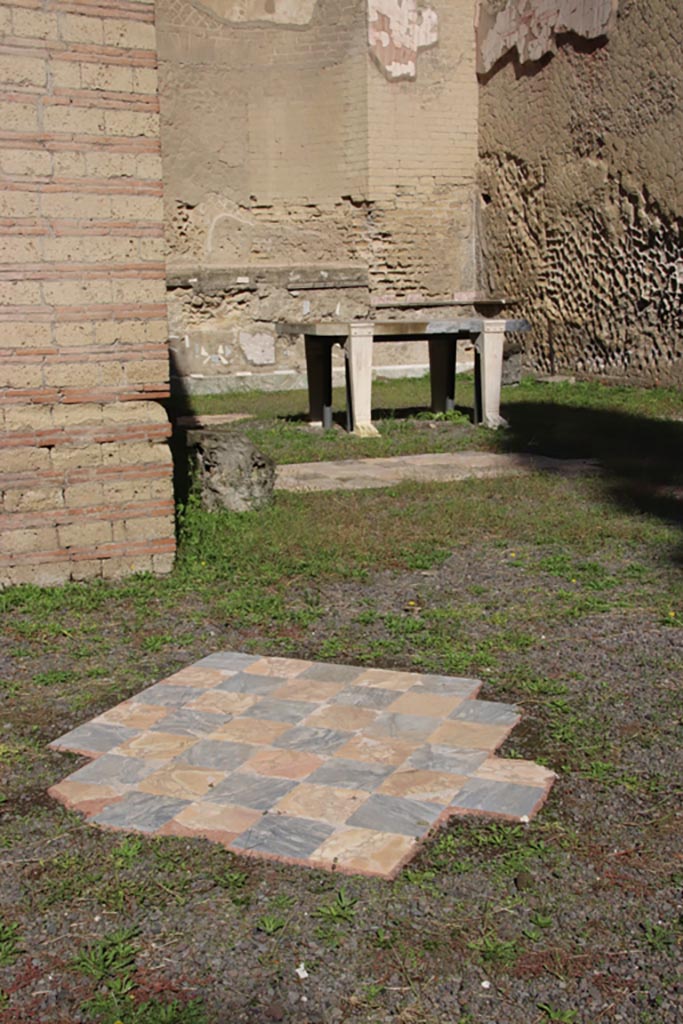 Ins. Orientalis II.4, Herculaneum, October 2022. 
Looking west across remaining flooring. Photo courtesy of Klaus Heese.
