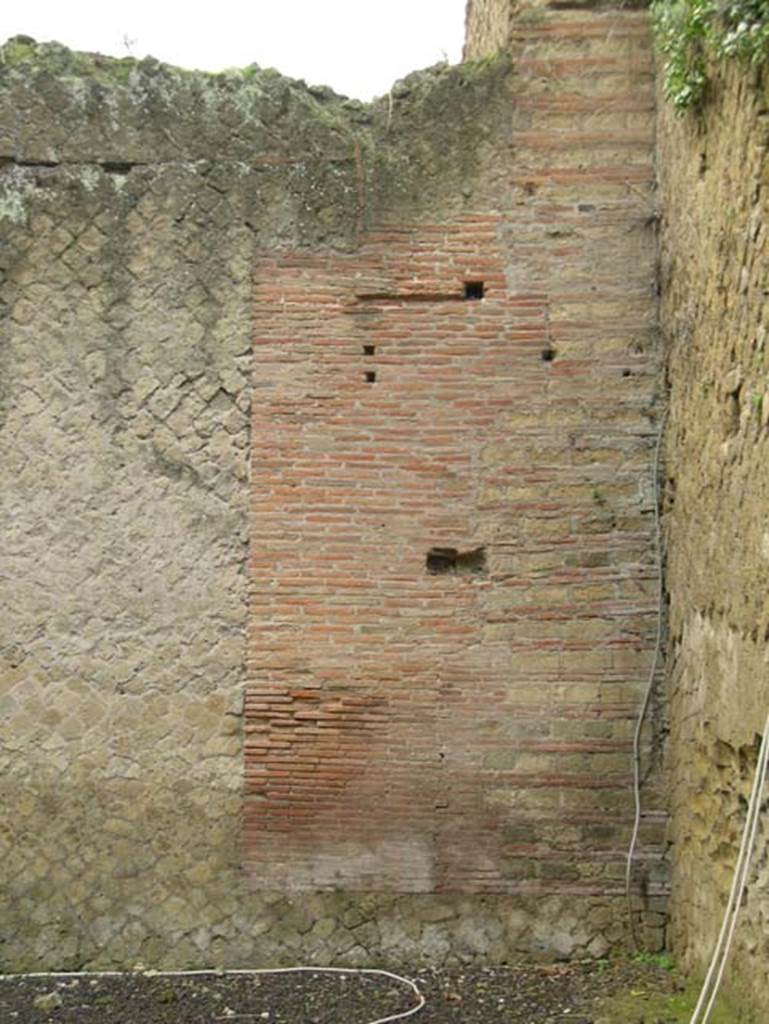 Ins Or II, 4, Herculaneum. December 2004. Detail of south wall of rectangular area.
Photo courtesy of Nicolas Monteix.

