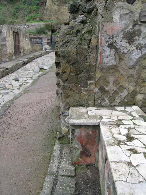 Ins Or II. 13, Herculaneum. December 2004.  Looking towards north end of counter. 
Photo courtesy of Nicolas Monteix.
