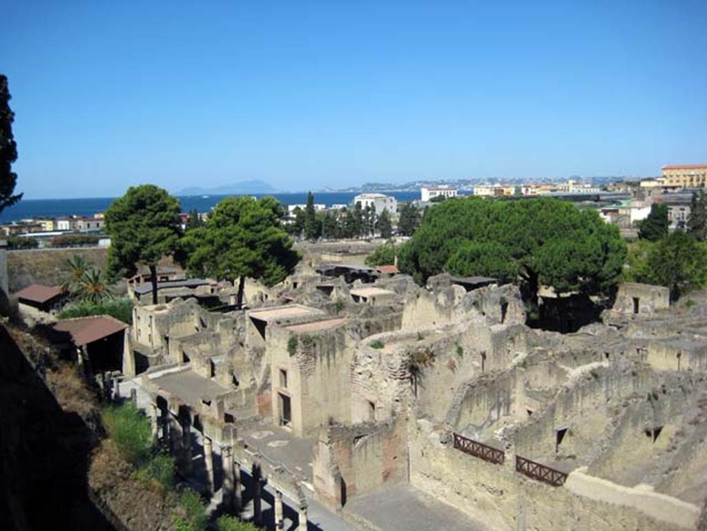 Herculaneum, June 2011. Looking south-west from the roadway bridge towards the beautiful Bay of Naples. Photo courtesy of Sera Baker.
