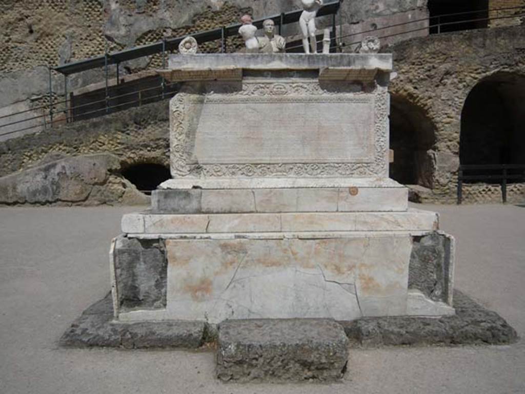 Herculaneum, March 2015. Memorial altar to Marcus Nonius Balbus. Photo courtesy of Bruce Longenecker.