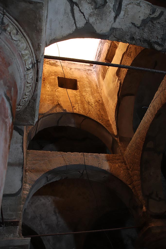 Herculaneum Suburban Baths. October 2025. 
Looking east in upper tetrastyle atrium. Photo courtesy of Klaus Heese. 
