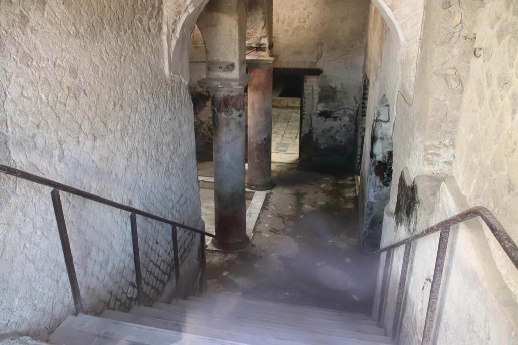 Suburban Baths, Herculaneum, September 2019. Looking south from entrance doorway. Photo courtesy of Klaus Heese.  

