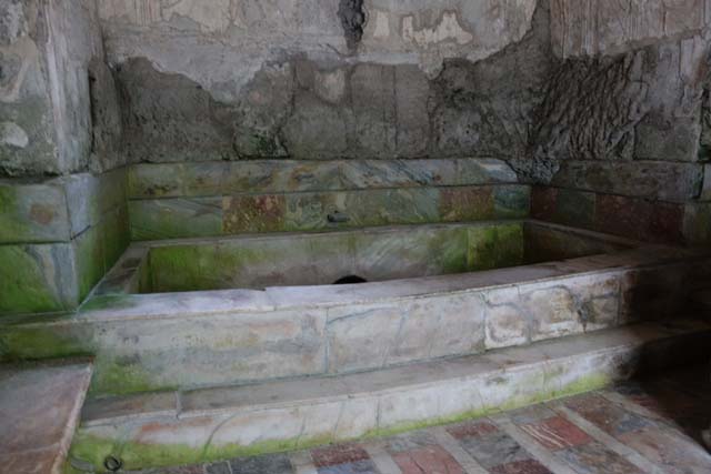 Suburban Baths, Herculaneum, May 2001. Hot plunge bath in original smaller caldarium.  Photo courtesy of Current Archaeology.
