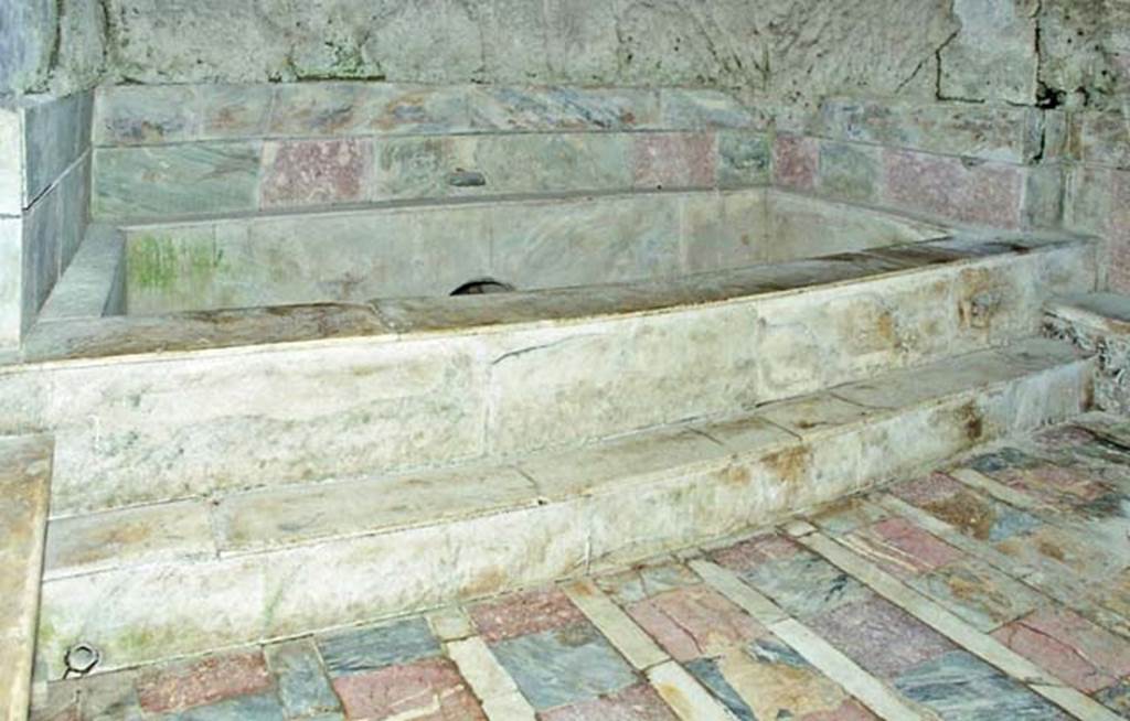Suburban Baths, Herculaneum. October 2001. Hot plunge bath in original smaller caldarium. Photo courtesy of Peter Woods.
