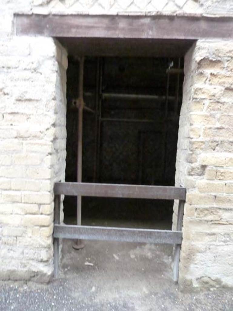 Herculaneum, September 2015. Doorway to room on the east end of the terrace (1 of 6), probably used as a series of service rooms, or storerooms.