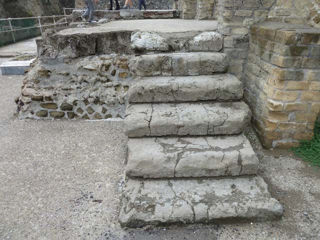 Herculaneum, September 2015. Sacred Area terrace, doorway to the shrine of Venus.