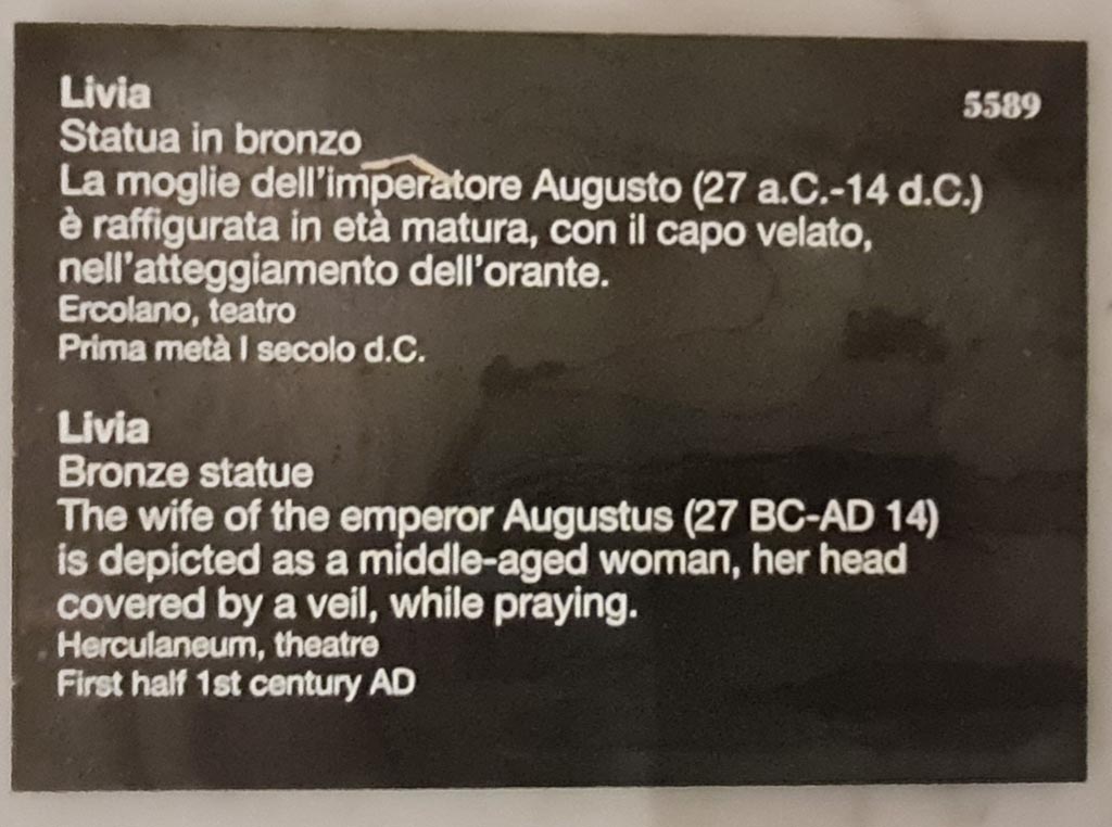 Herculaneum Theatre. April 2023. Descriptive card. Photo courtesy of Giuseppe Ciaramella.